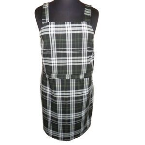 Plaid Sleeveless Dress - Black and White